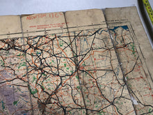 Load image into Gallery viewer, Original WW2 British Army / RAF Map Showing RAF Bases - Midlands North
