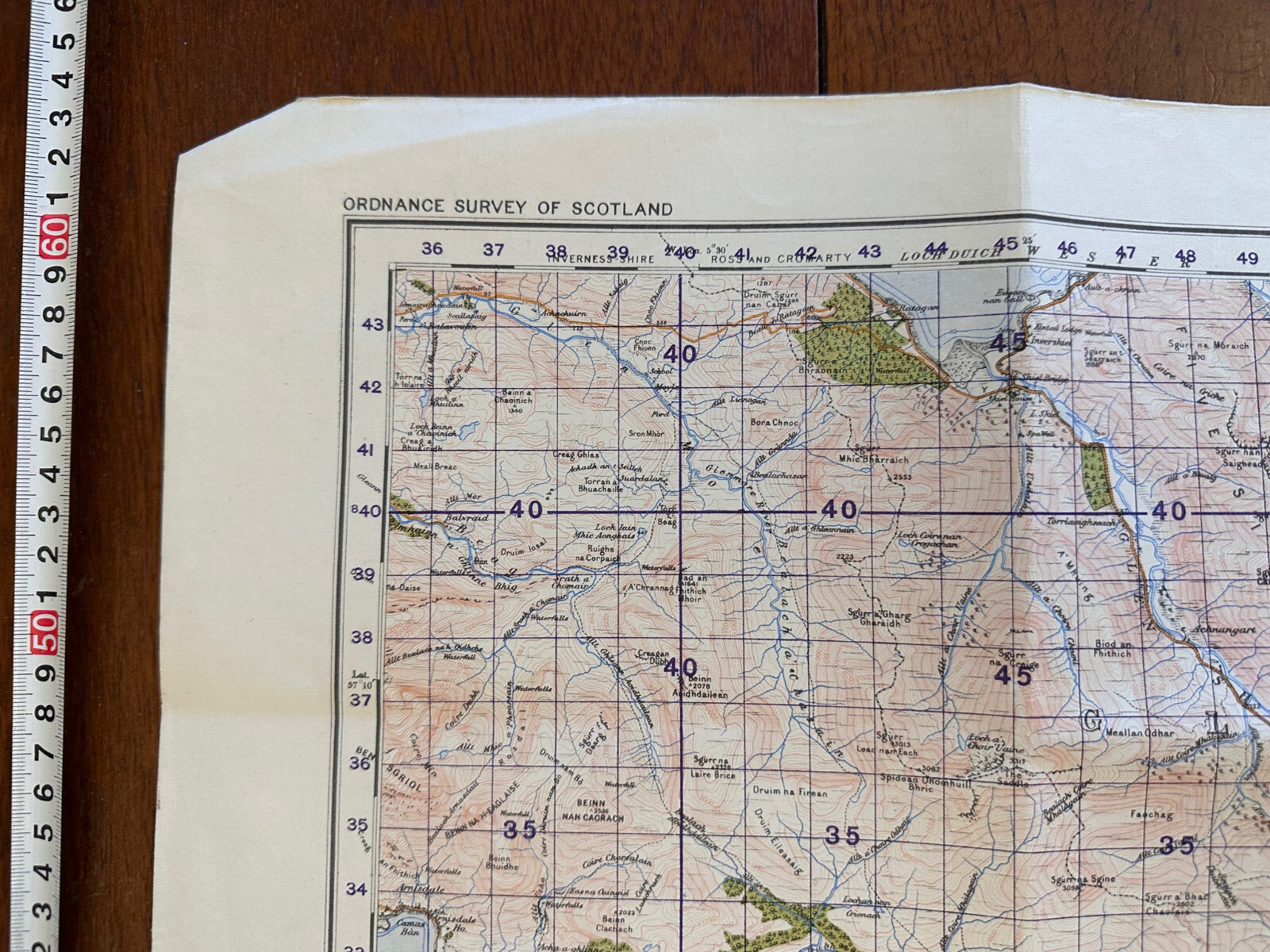 Original WW2 British Army GSGS Map of Scotland - Glen Shiel & Glen Garry - The Militaria Shop