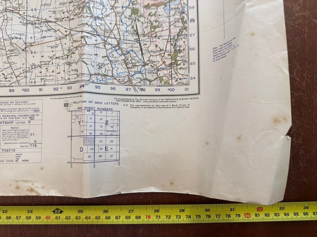Original WW2 British Army GSGS OS Map of England & Wales - Lancaster & Barrow - The Militaria Shop