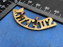 Load image into Gallery viewer, Original WW2 British Army Suffolk Regiment Brass Shoulder Title
