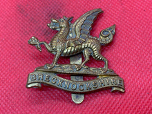 Load image into Gallery viewer, Original WW1 British Army Brecknockshire Territorial Regiment Cap Badge
