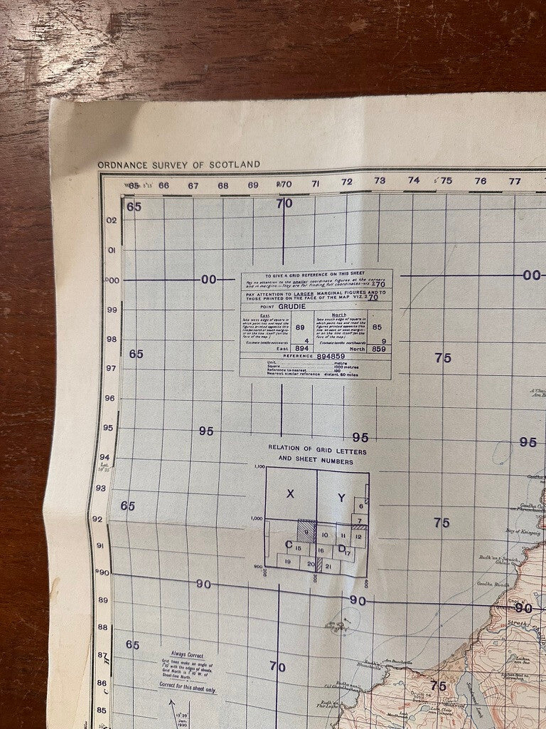 Original WW2 British Army GSGS Map of Scotland - Cape Wrath - The Militaria Shop