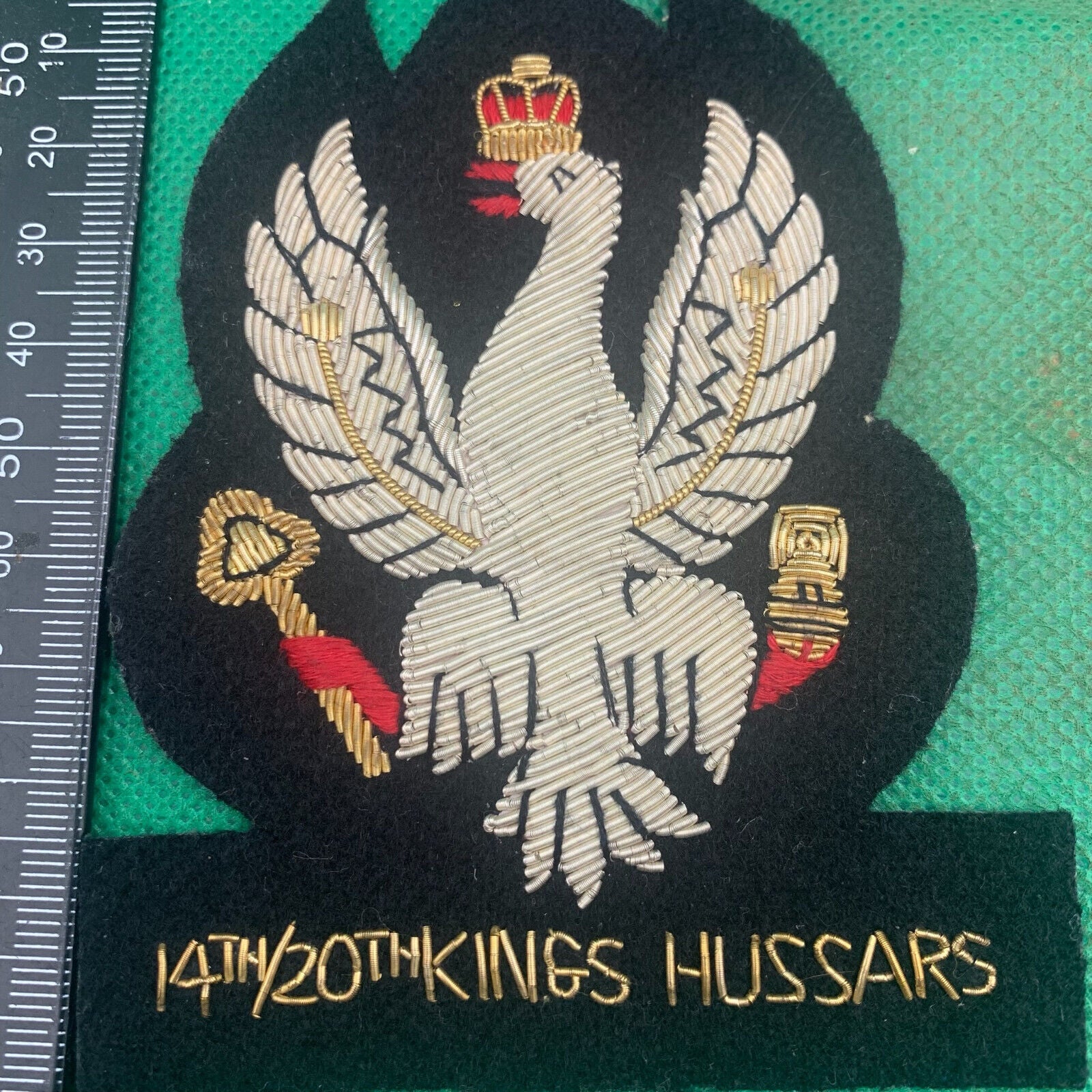 British Army Bullion Embroidered Blazer Badge -14th 20th The Kings Royal Hussars - The Militaria Shop