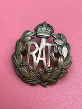 Load image into Gallery viewer, Original WW2 British Royal Air Force RAF Kings Crown Cap Badge
