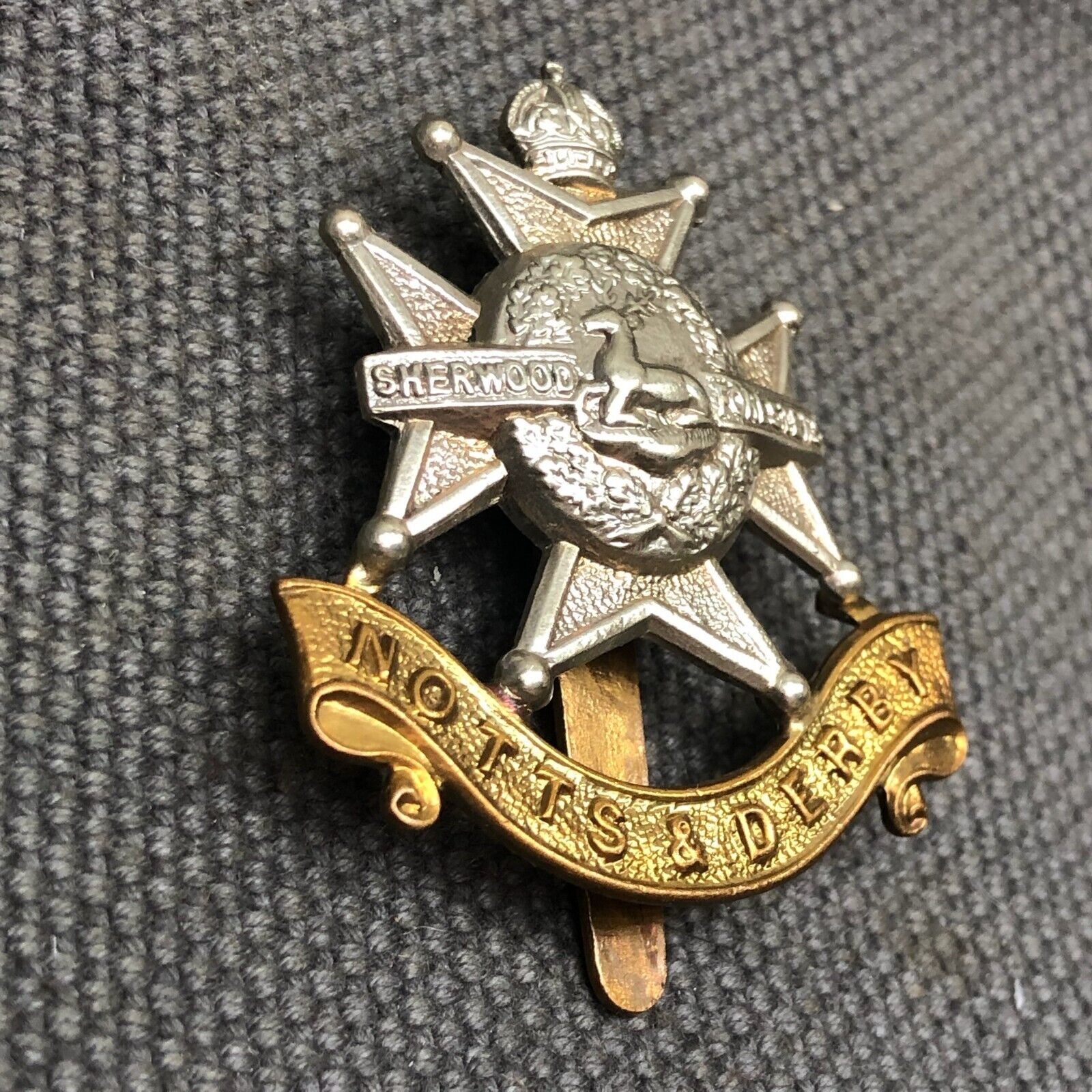 Original WW2 British Army Cap Badge - Notts and Derby Sherwood Foresters - The Militaria Shop
