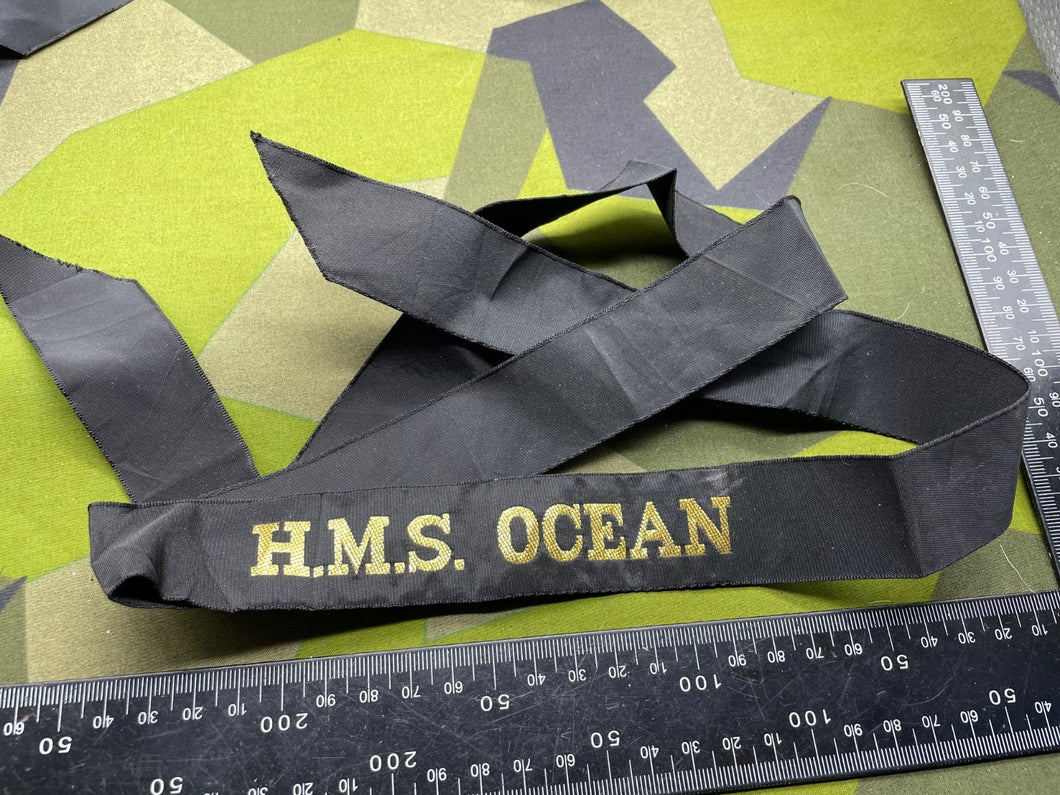 Original British Royal Navy HMS Ocean - Cap Tally - The Militaria Shop