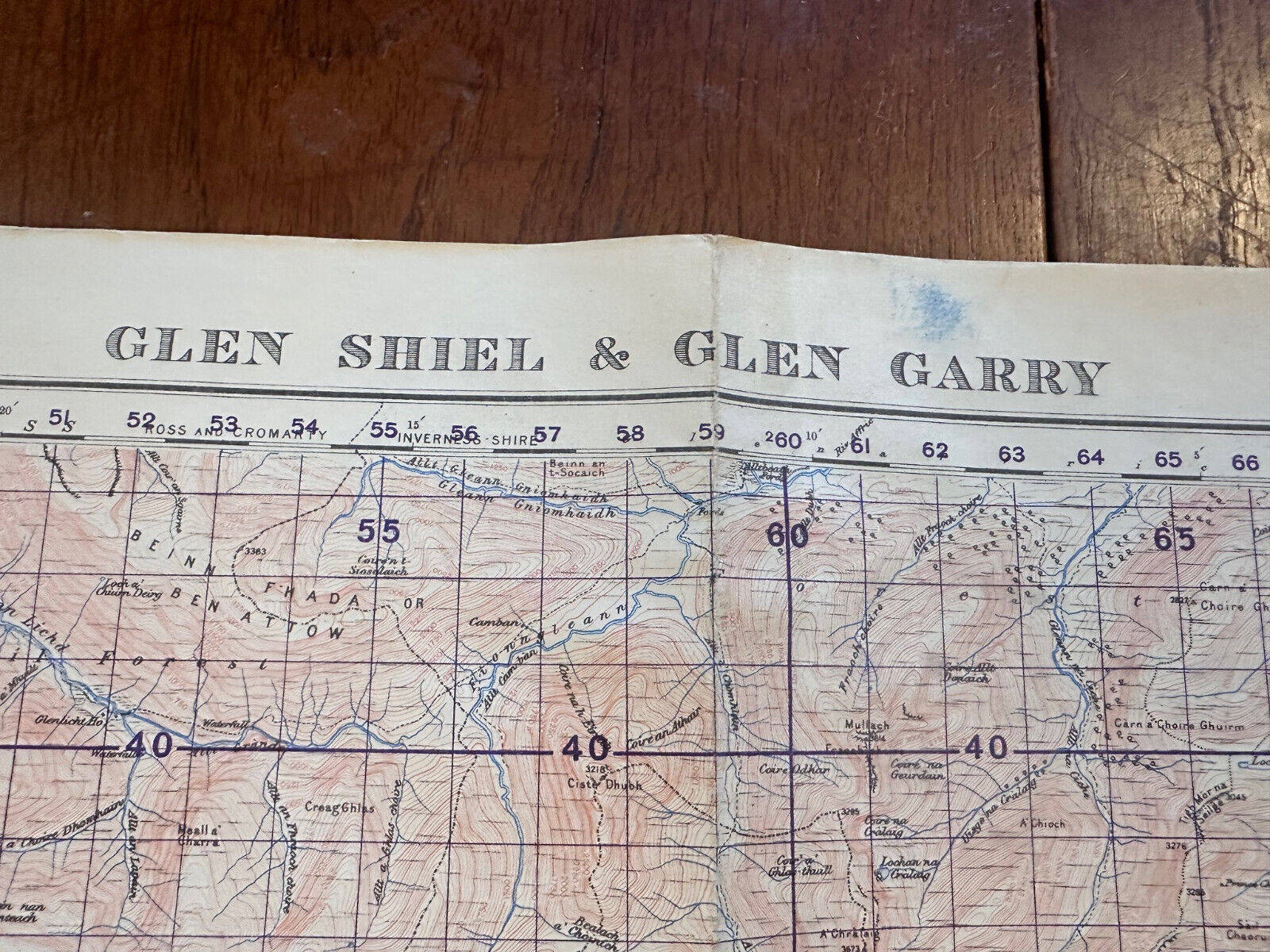 Original WW2 British Army GSGS Map of Scotland - Glen Shiel & Glen Garry - The Militaria Shop
