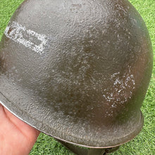 Load image into Gallery viewer, Original WW2 US Army M1 Split Front Swivel Bail Combat Helmet
