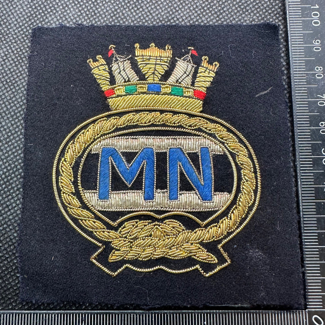 British Royal Merchant Navy Marine Bullion Embroidered Blazer Badge