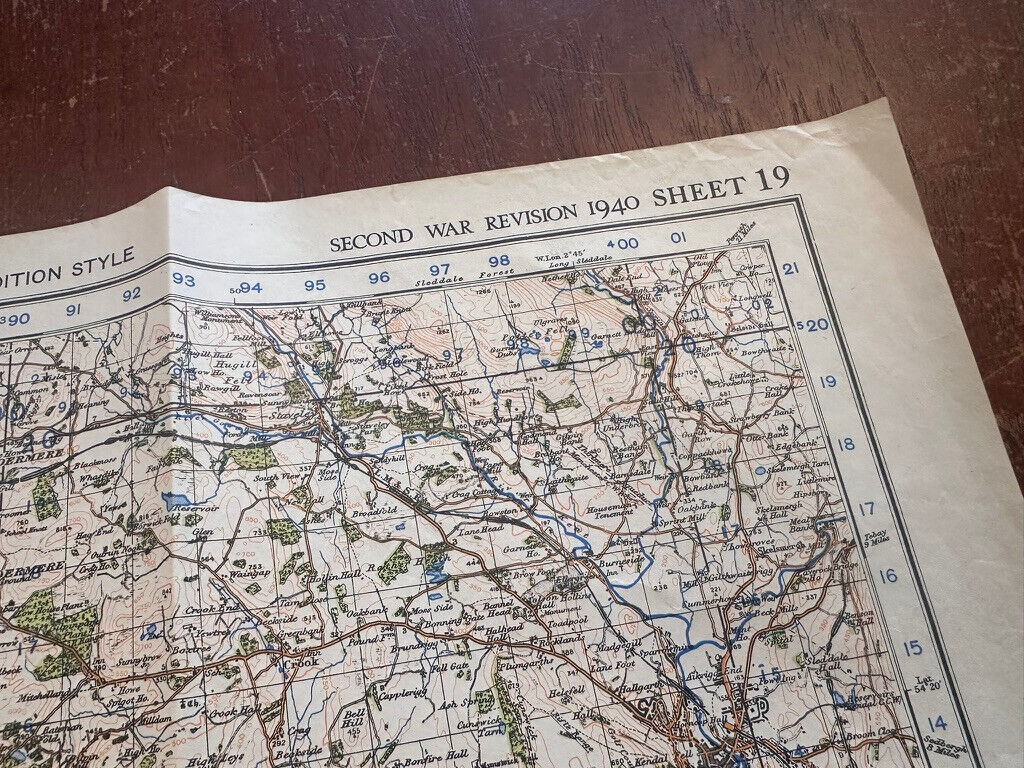 Original WW2 British Army GSGS Map of England & Wales - Windermere & Ulverston - The Militaria Shop