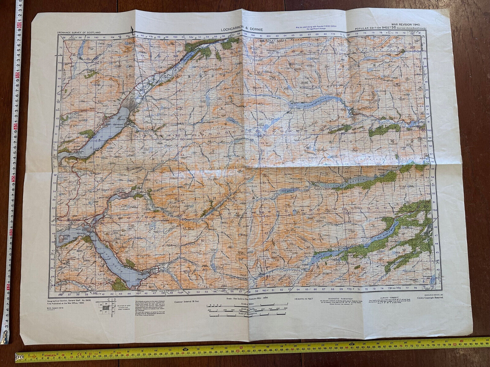 Original WW2 British Army GSGS Map of Scotland - Lochcarron & Dornie - The Militaria Shop