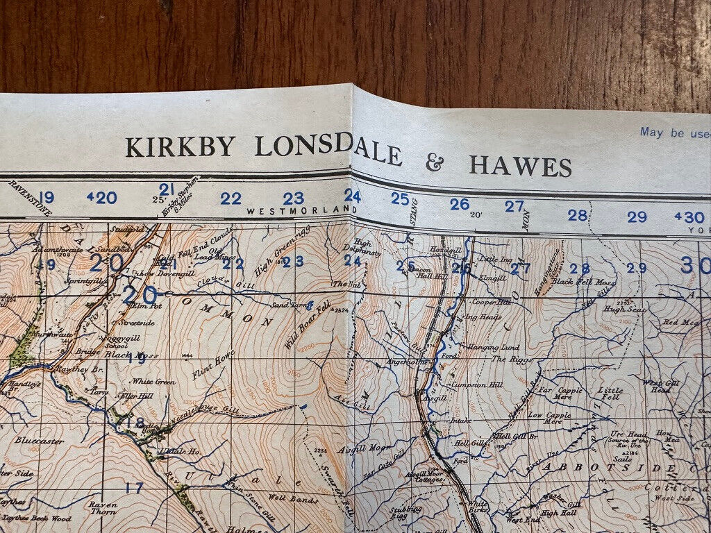 Original WW2 British Army GSGS Map of Scotland - Kirkby Londsale & Hawes - The Militaria Shop