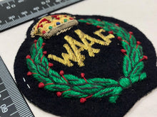 Load image into Gallery viewer, British RAF Bullion Embroidered Blazer Badge - WAAF Women&#39;s Auxiliary Air Force
