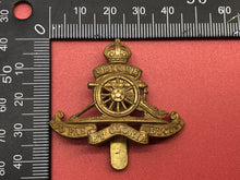 Load image into Gallery viewer, Original WW2 British Army Royal Artillery Regiment Beret / Small Cap Badge
