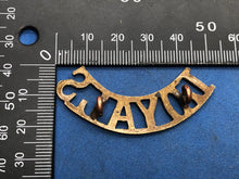 Load image into Gallery viewer, Original WW2 British Army Loyal North Lancashire Brass Shoulder Title
