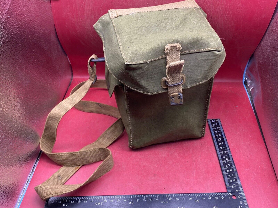 Original WW2 British Army Assault Gas Mask Carrying Bag - Dated 1943