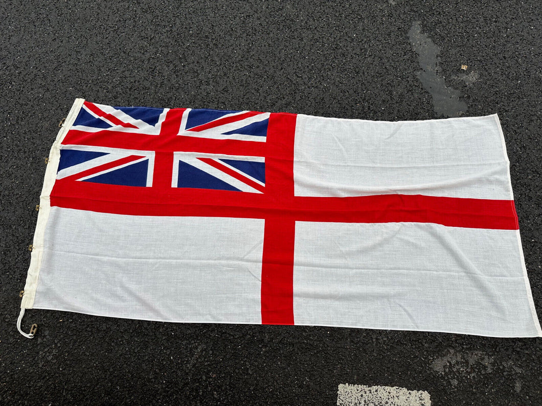 Large Size Original British Royal Navy White Ensign - WD Marked 1986 - Chatham