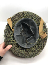 Load image into Gallery viewer, Original WW2 British Army Mk2 Combat Helmet Complete - Camo Net &amp; First Aid Pack
