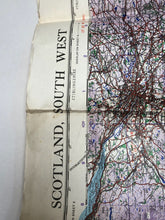 Load image into Gallery viewer, Original WW2 British Army / RAF Map Showing RAF Bases - South West Scotland
