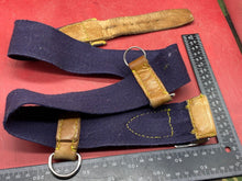 Load image into Gallery viewer, WW2 British Army Hussars Blue Canvas and Leather Belt with Fittings. 30 inch.
