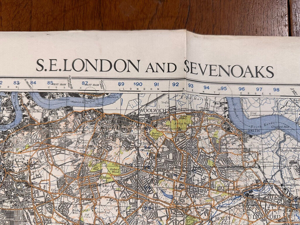 Original WW2 British Army GSGS OS Map of Great Britain - S.E London & Sevenoaks - The Militaria Shop