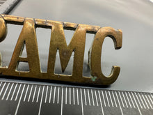 Load image into Gallery viewer, Original WW2 British Army RAMC Royal Army Medical Corps Brass Shoulder Title
