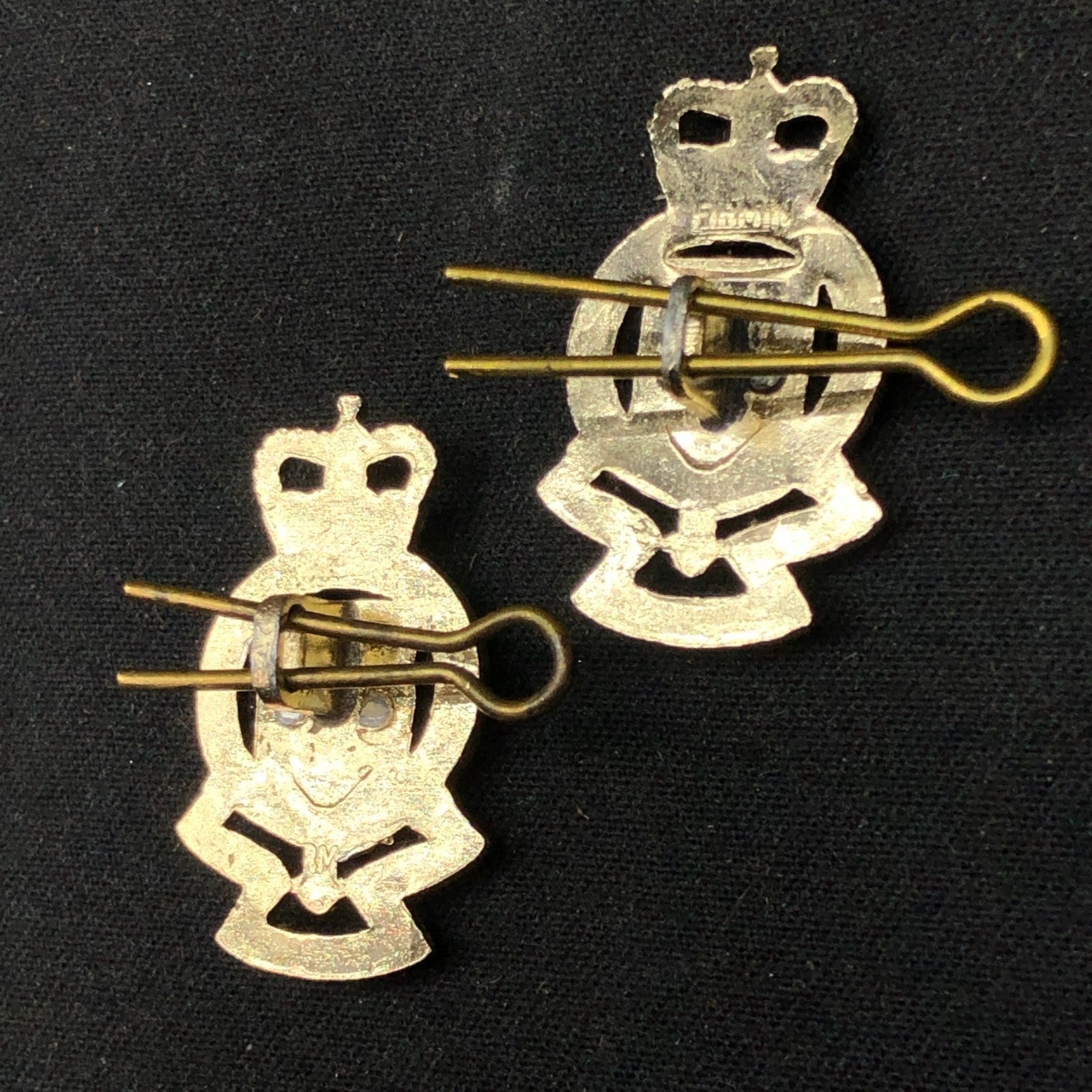 Original British Collar Badge Pair - Royal Army Ordnance Corps - The Militaria Shop