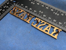 Load image into Gallery viewer, Original Pair of WW2 Brass British Army Shoulder Titles RASC Army Service Corps
