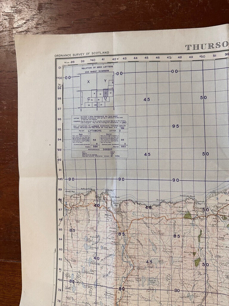 Original WW2 British Army GSGS Map of Scotland - Thurso & Reay - The Militaria Shop
