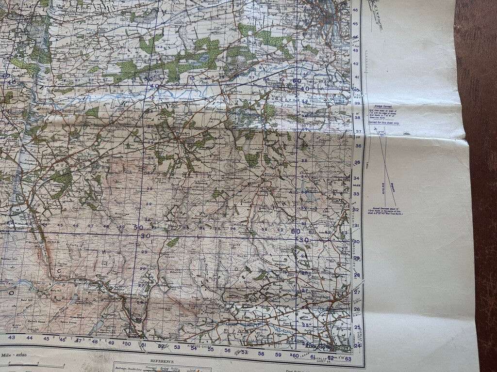 Original WW2 British Army OS Map of Scotland - Perth & Strath Earn - The Militaria Shop