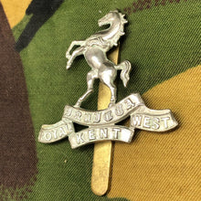 Load image into Gallery viewer, Original British Army WW2 Cap Badge - Queen&#39;s Own Royal West Kent Regiment - The Militaria Shop
