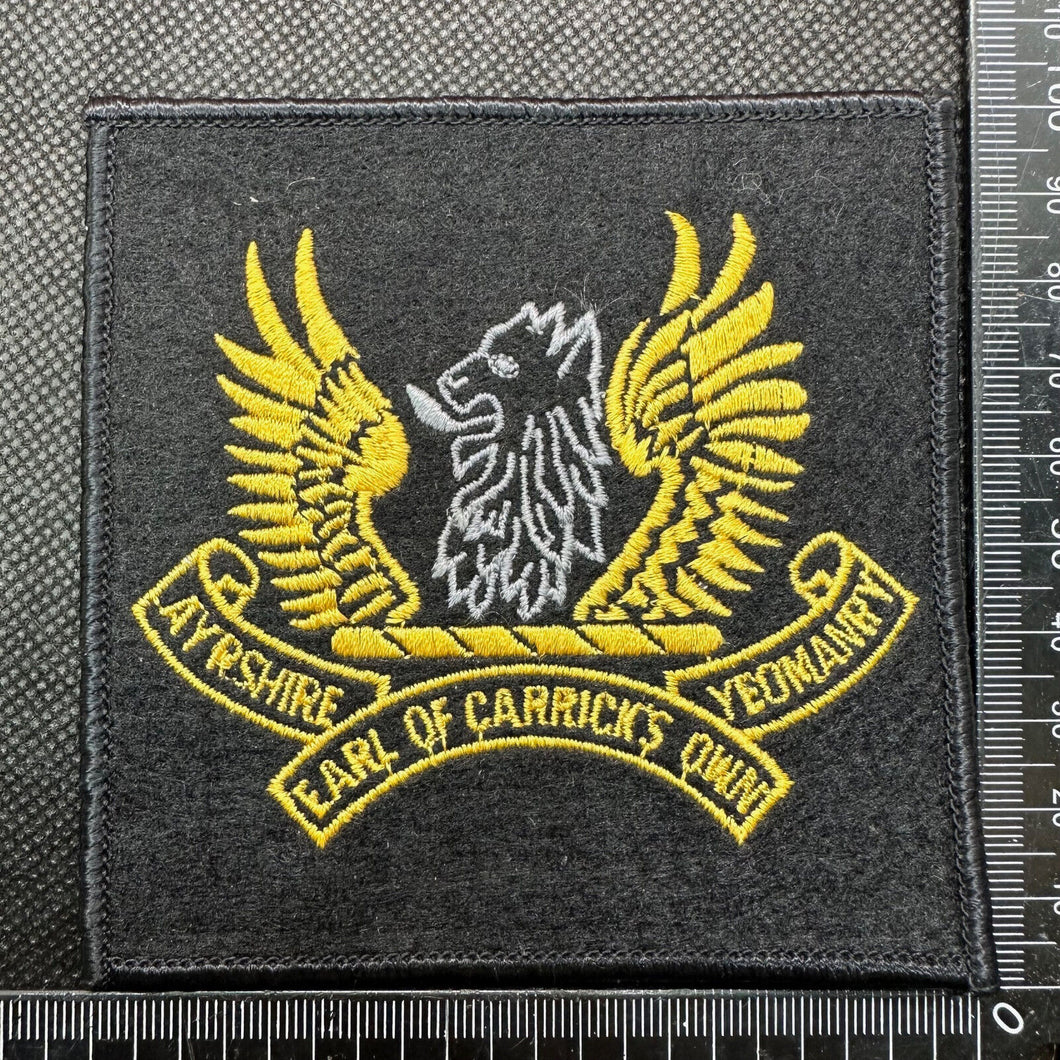 British Army Embroidered Blazer Badge - Ayrshire Earl of Carrick's Own Yeomanry