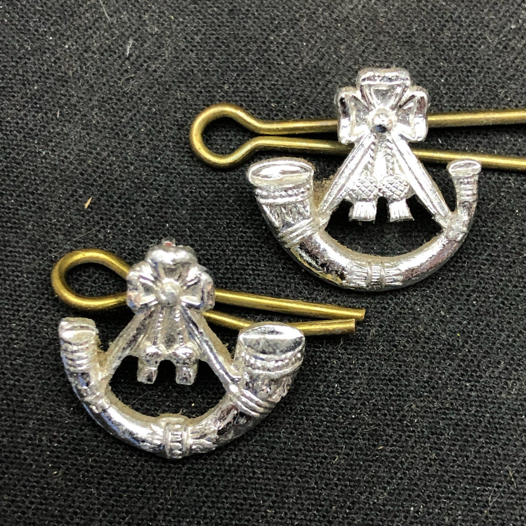 Original British Collar Badge Pair - Light Infantry - The Militaria Shop