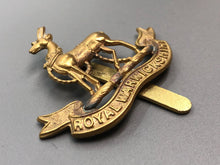 Load image into Gallery viewer, Original WW1 WW2 British Army Royal Warwickshire Regiment Cap Badge
