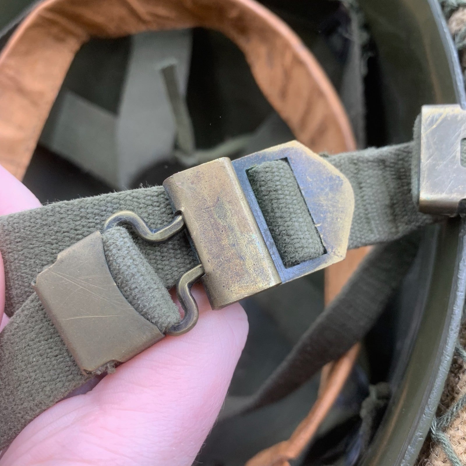 Genuine Dutch Army M53 Euroclone of US M1 Camouflaged Helmet & Liner Set - The Militaria Shop