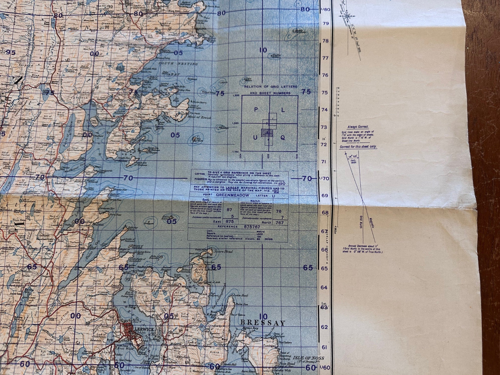 Original WW2 British Army GSGS Map of Scotland - Mainland Shetland Islands - The Militaria Shop