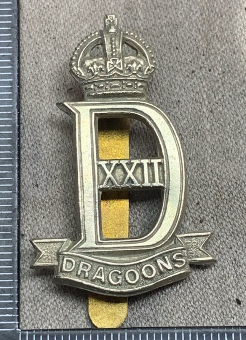 Original WW2 British Army 22nd Dragoon Guards Cap Badge - King's Crown