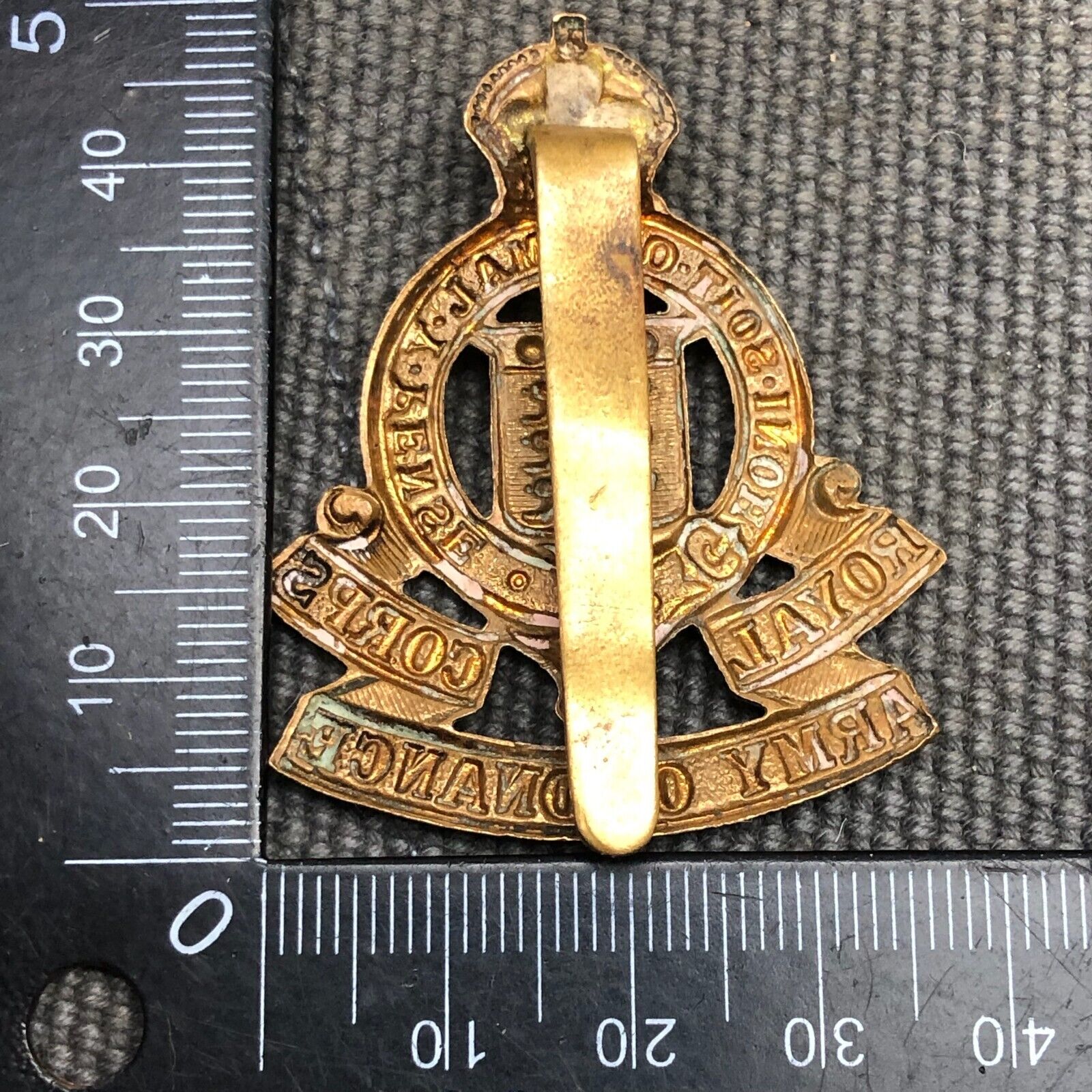 Original WW2 British Army Cap Badge - Royal Army Ordnance Corps - The Militaria Shop