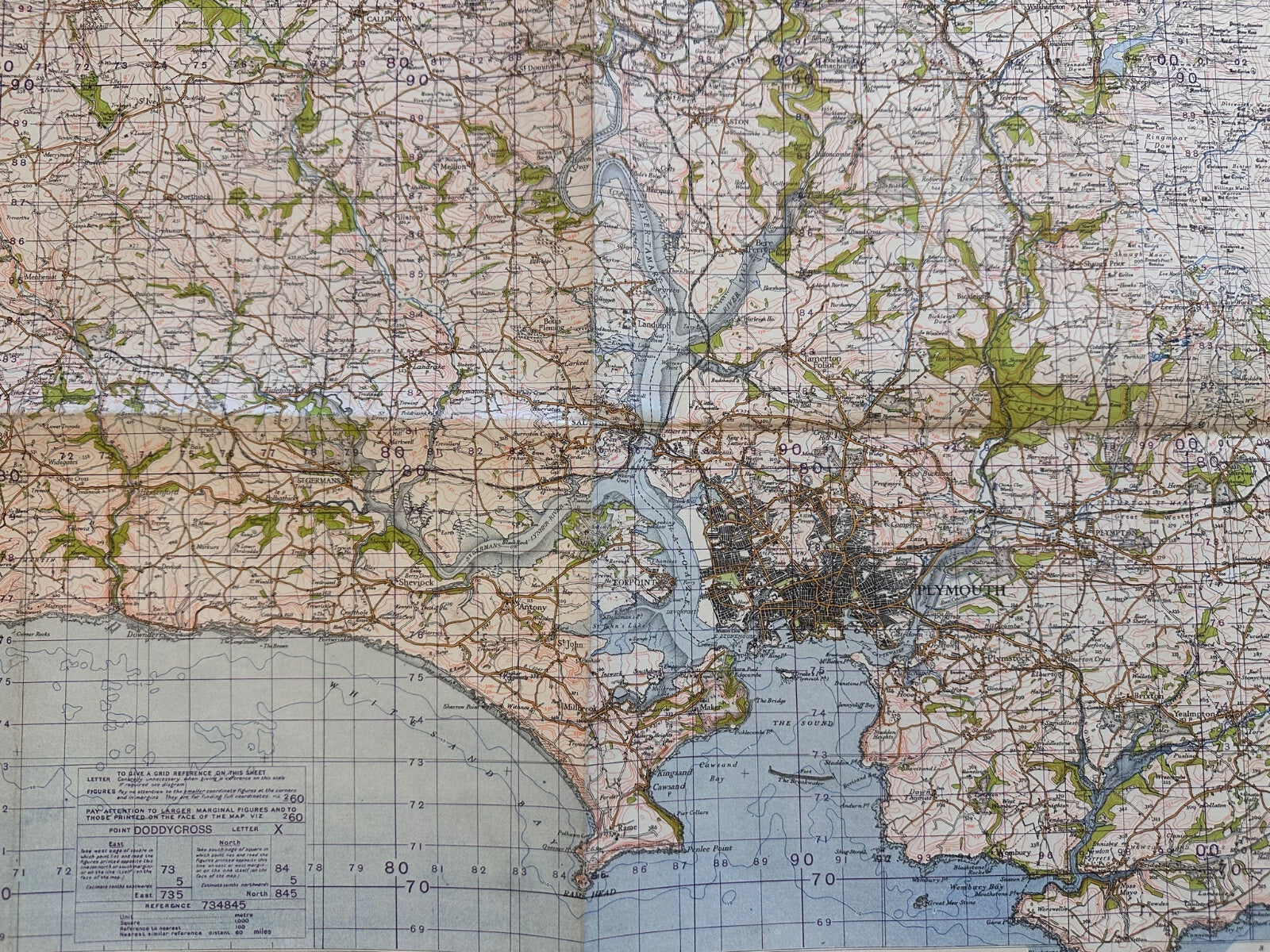 Original WW2 British Army GSGS OS Map England - Plymouth - The Militaria Shop
