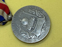 Load image into Gallery viewer, Original French Honour Medal for railroads in Silver Metal - 1913-1939 Named
