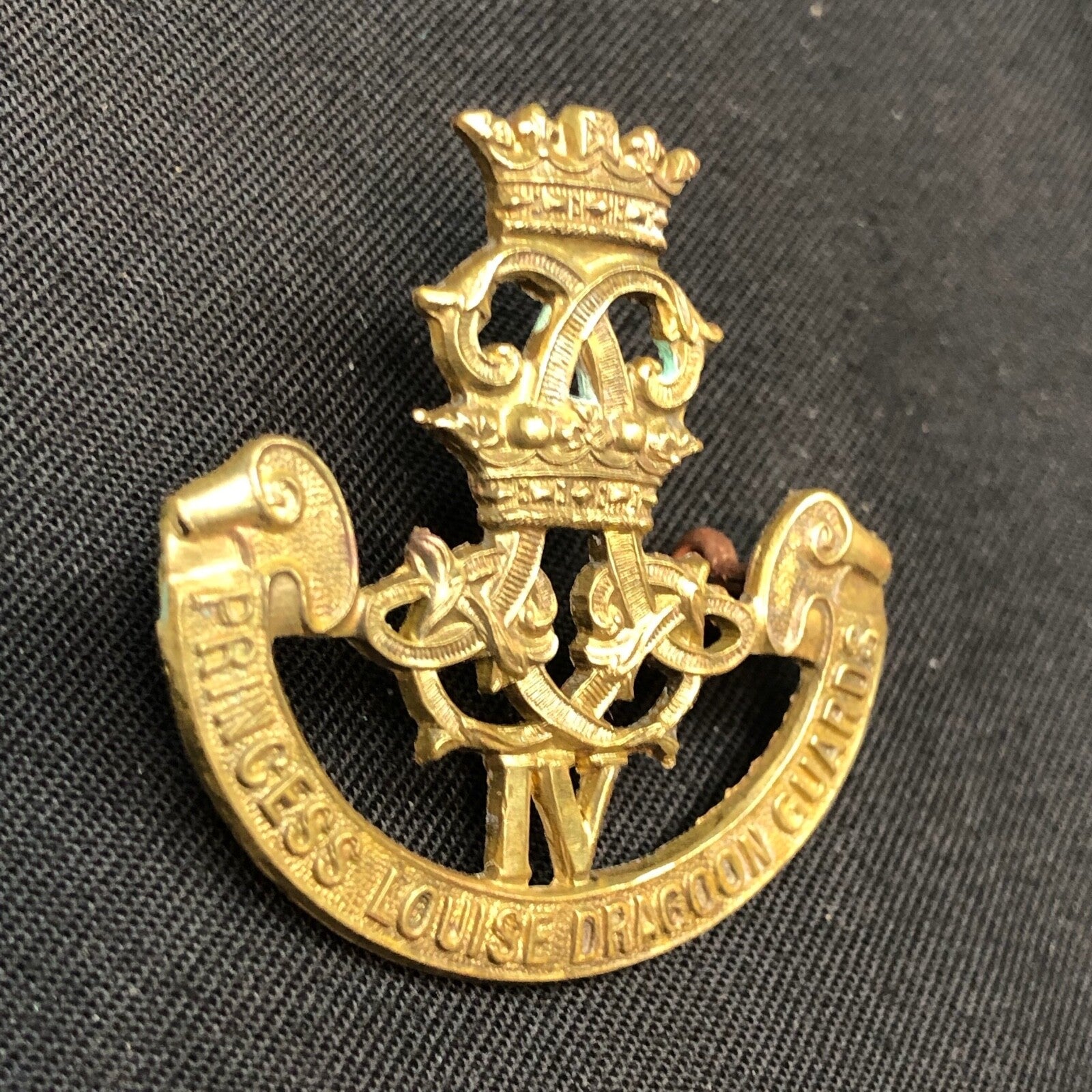 Original British Army WW1 / WW2 Princess Louise Dragoon Guards Cap Badge - The Militaria Shop