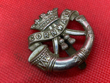 Load image into Gallery viewer, Original WW1 / WW2 British Army Duke of Cornwall&#39;s Light Infantry Cap Badge
