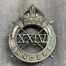 Load image into Gallery viewer, Original WW2 British Army 24th Lancers Cap Badge
