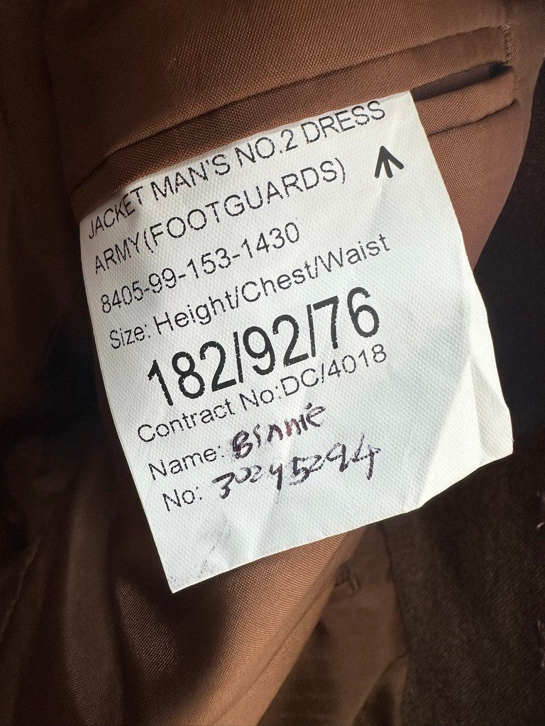 British Army Surplus Grade 1 No.2 Service Dress Jacket - Guards - Size 182/92/76 - The Militaria Shop