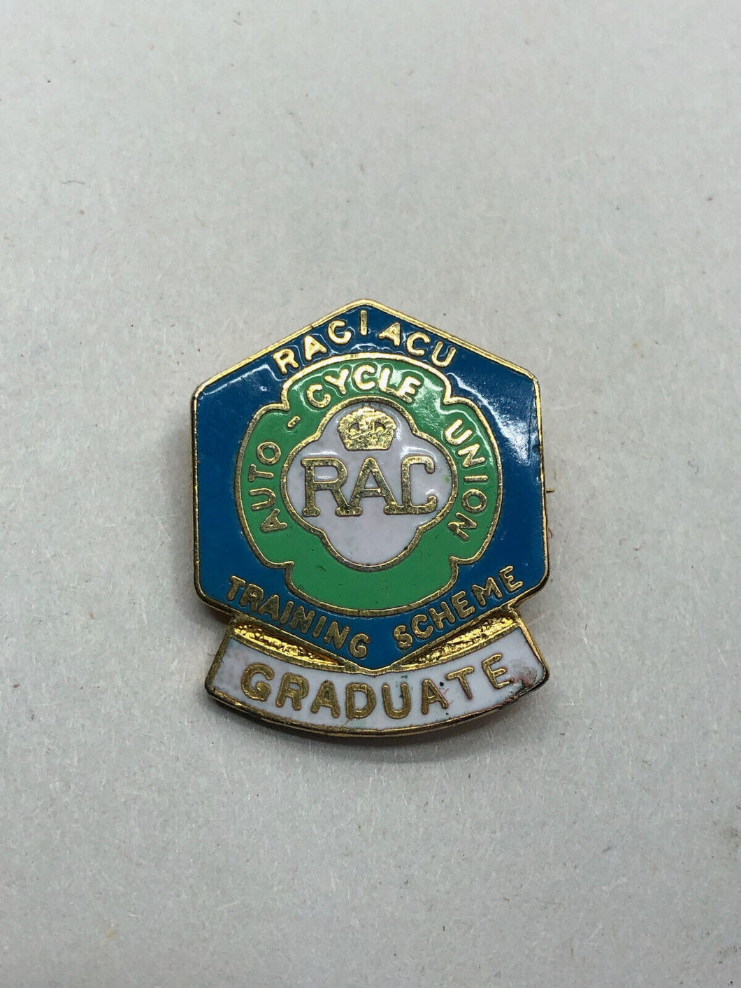 Vintage Royal Auto Club/Auto Cycle Union Training Scheme Graduate - Enamel Badge