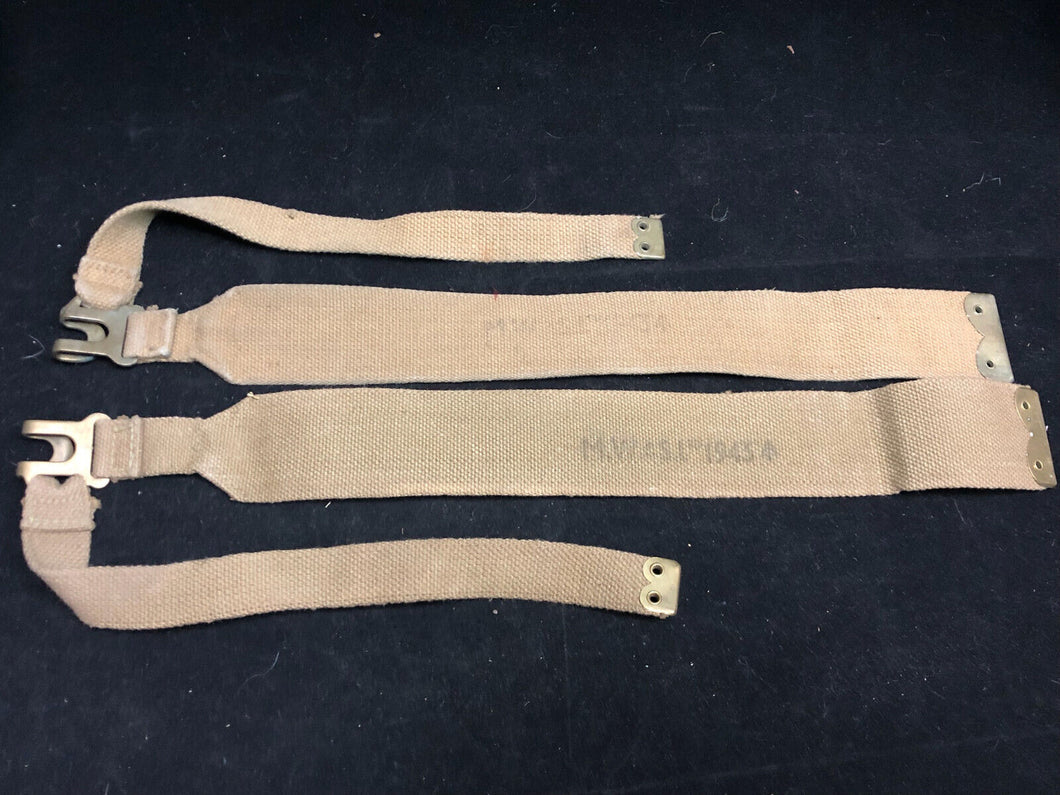 Original WW2 British Army 37 Pattern Khaki L-Straps Webbing - Wartime Dated