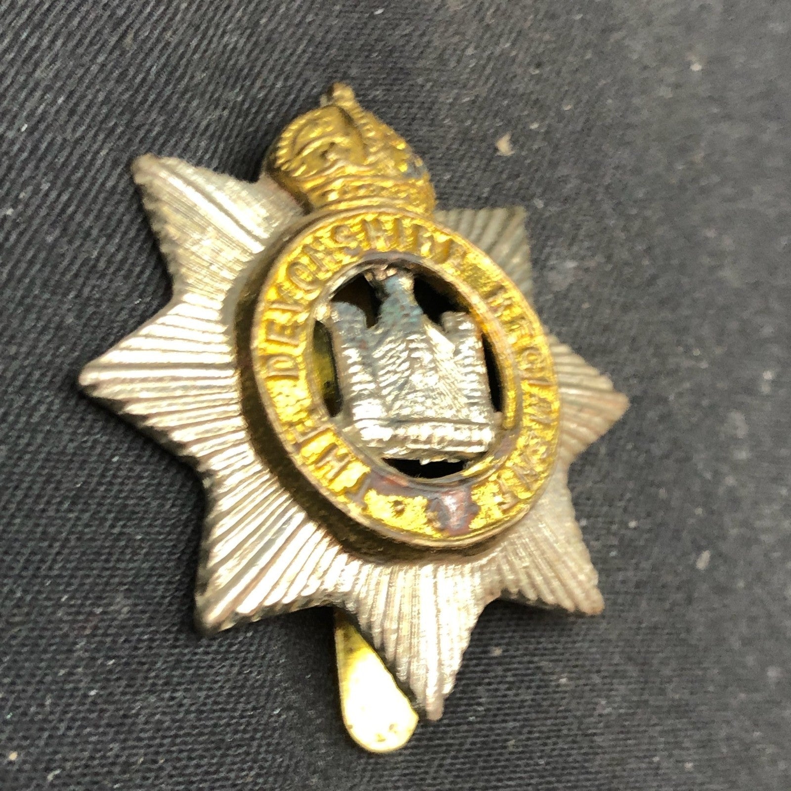 Original WW2 British Army Cap Badge - Devonshire Regiment - The Militaria Shop