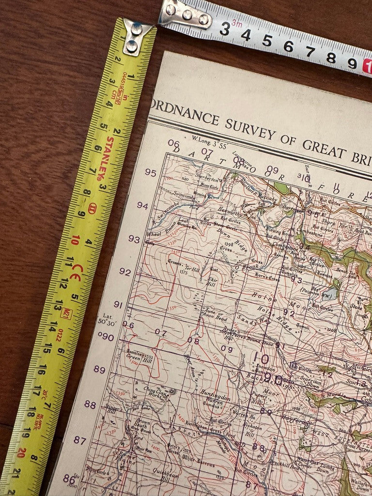 Original WW2 British Army GSGS OS Map of England - Torquay - The Militaria Shop