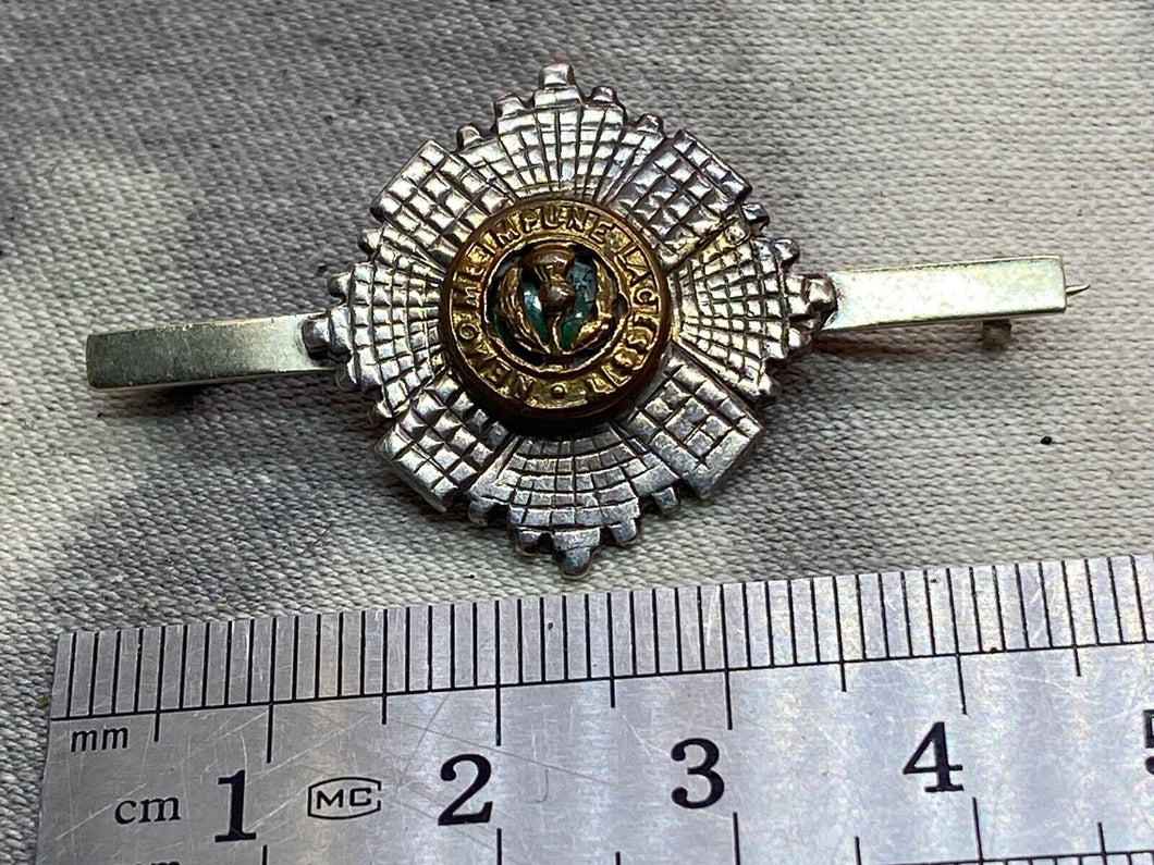 Original British Army - Scotts Guards White Metal and Enamel Sweetheart Brooch