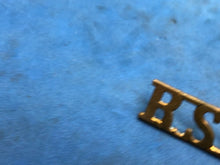 Load image into Gallery viewer, Original WW2 British Army Royal Scots Fusiliers (R.S.F.) Brass Shoulder Title
